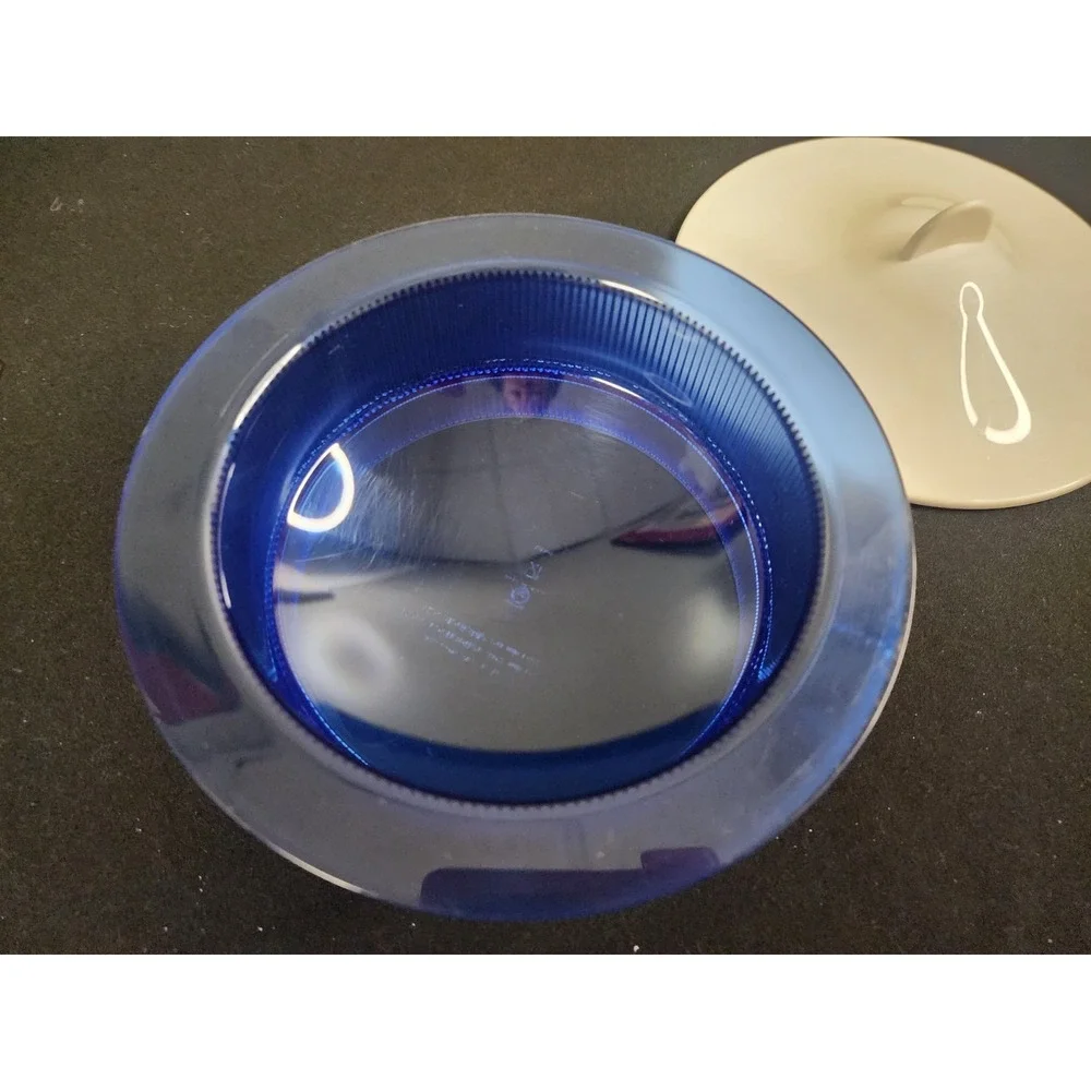 Tupperware‎ Preludio Microwaveable Dip Bowl Plastic Cobalt Blue with lid  #2875